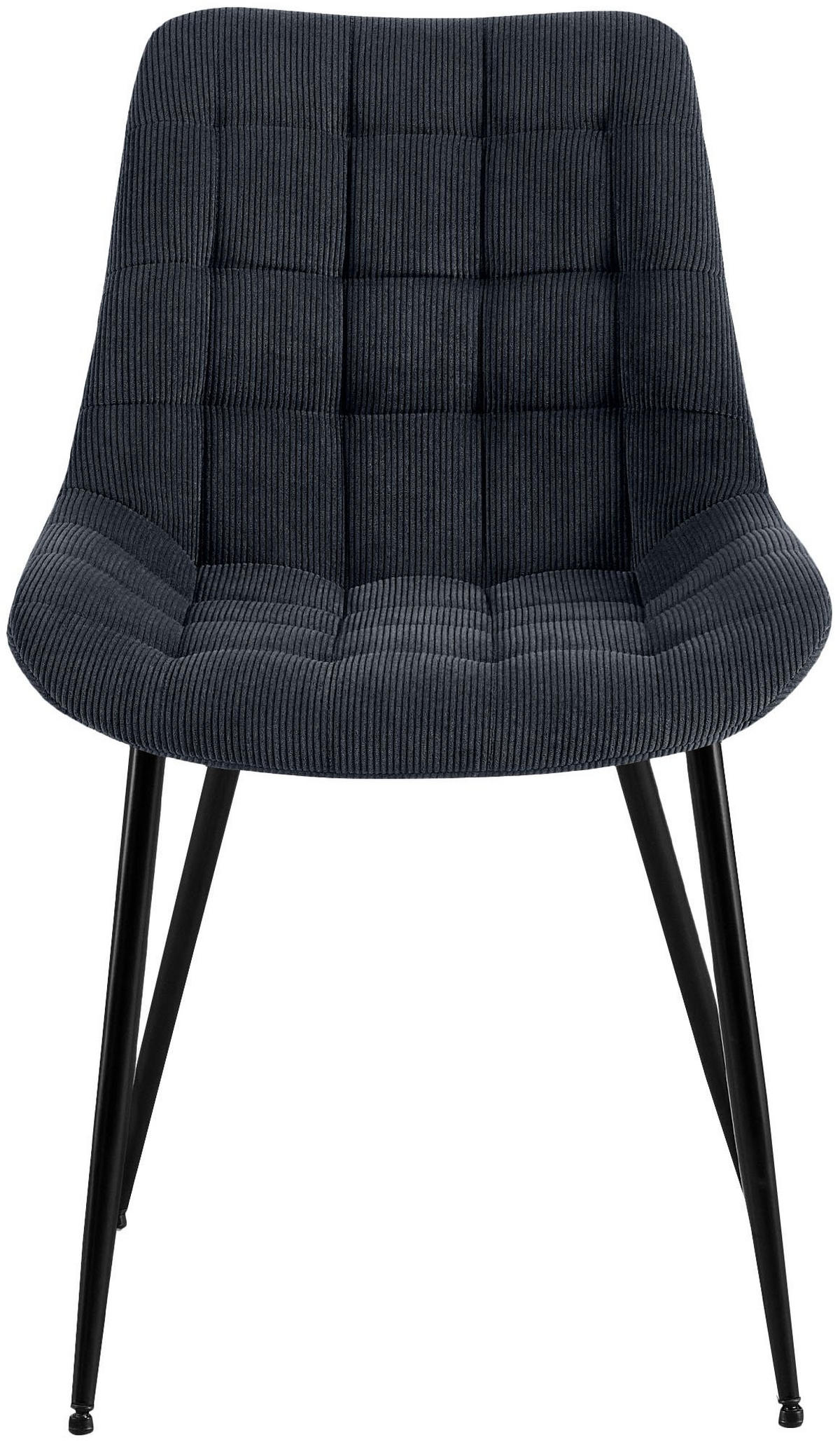 ESSZIMMERSTUHL Cord Schwarz - Schwarz, Textil/Metall (52/83/58cm) - CLP