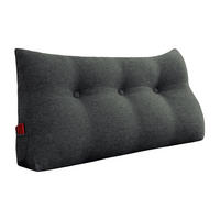 RÜCKENKISSEN für Bett Leinenlook Schwarz 200 cm - Schwarz, Textil (50/200cm) - Vercart