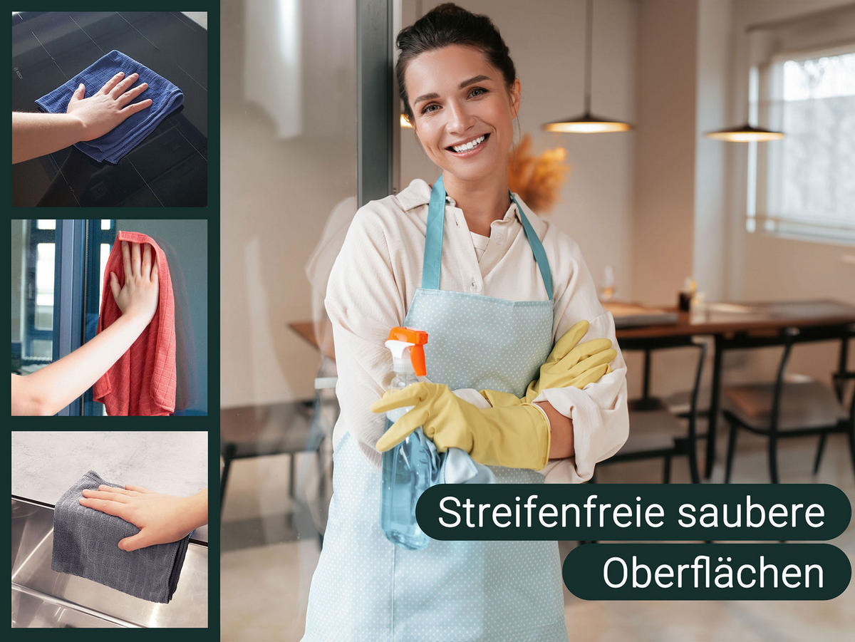 REINIGUNGSTÜCHER, 8er-Set, 40x40 cm, 80% Polyester, 20% Polyamid, farblich sortiert - Multicolor, Textil (40/40cm) - Zollner