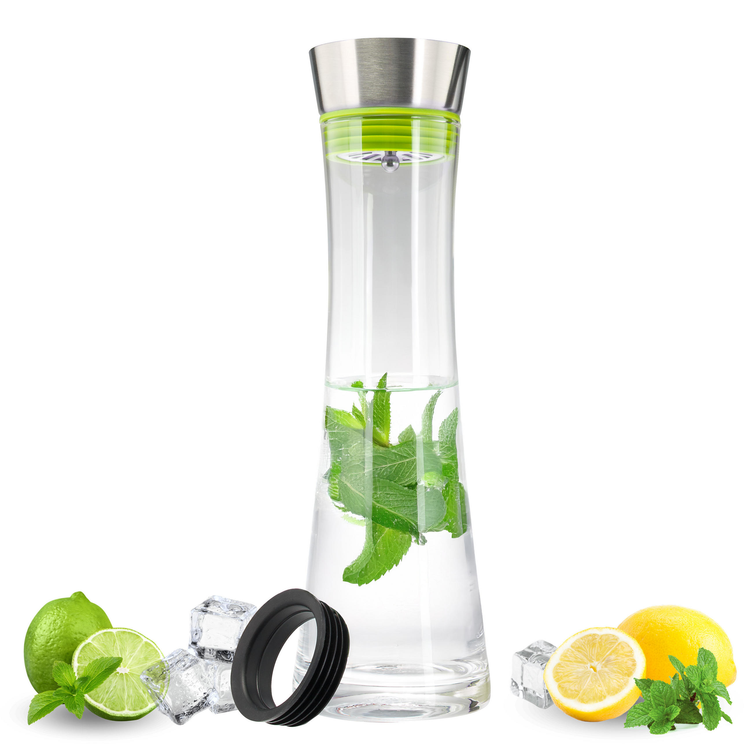 GLASKARAFFE 1,2 Liter, grün - Grün, Glas (1.2L) - bremermann