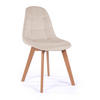STUHL VEGAS im skandinavischen Stil - beige - Samt Velours - Beige/Naturfarben, Holz/Kunststoff (47/86/42cm) - NEW HOME