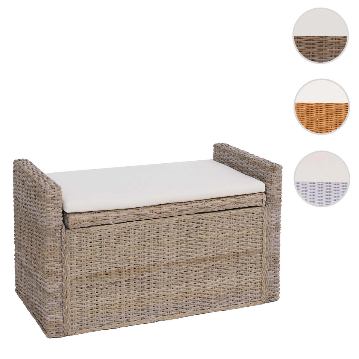 SITZBANK STAUFACH Grau - Weiß/Grau, Holz (88/51/44cm) - Jamb