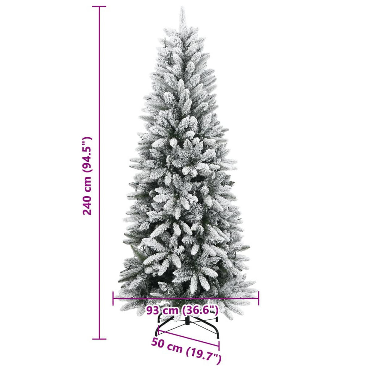 WEIHNACHTSBAUM Künstlicher 93/93/240 Cm Grün Pvc - Grün, Kunststoff (240cm) - vidaXL