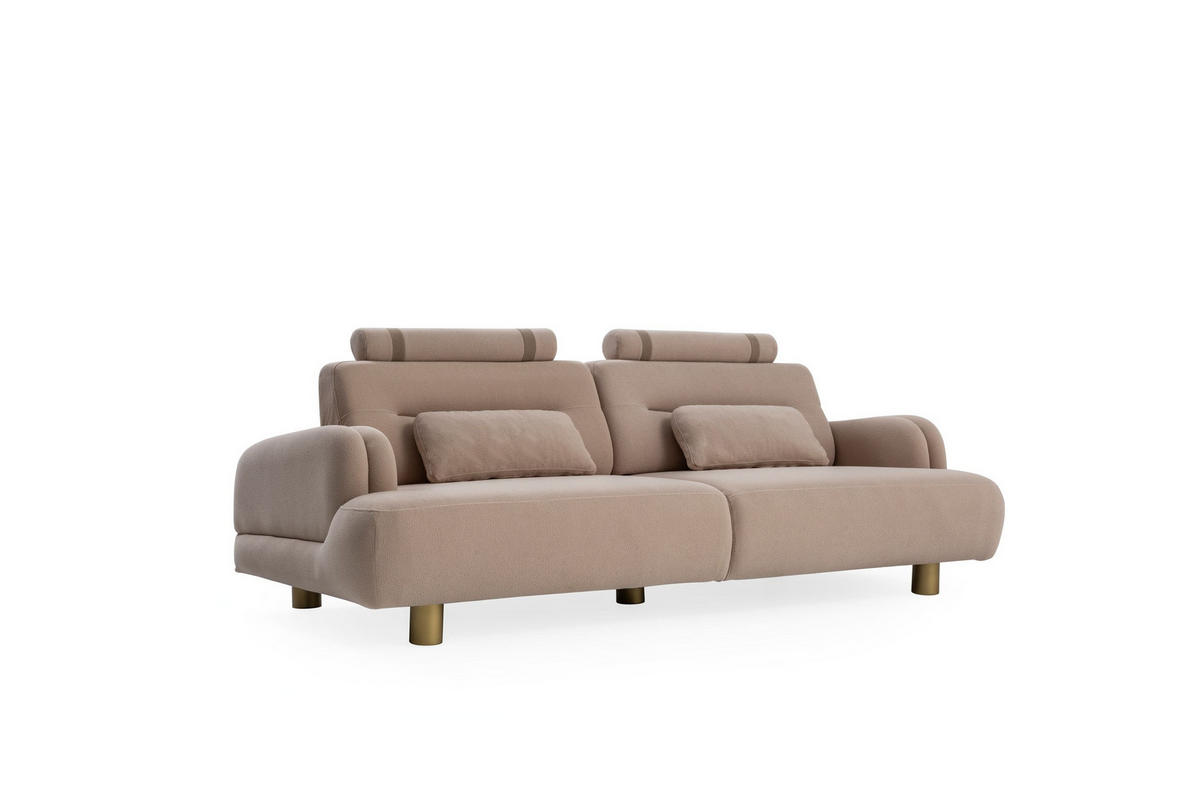 SITZGARNITUR Sandy Stellvariante:3+1 - Beige, Holz/Textil (230/90/100cm) - Villa Möbel