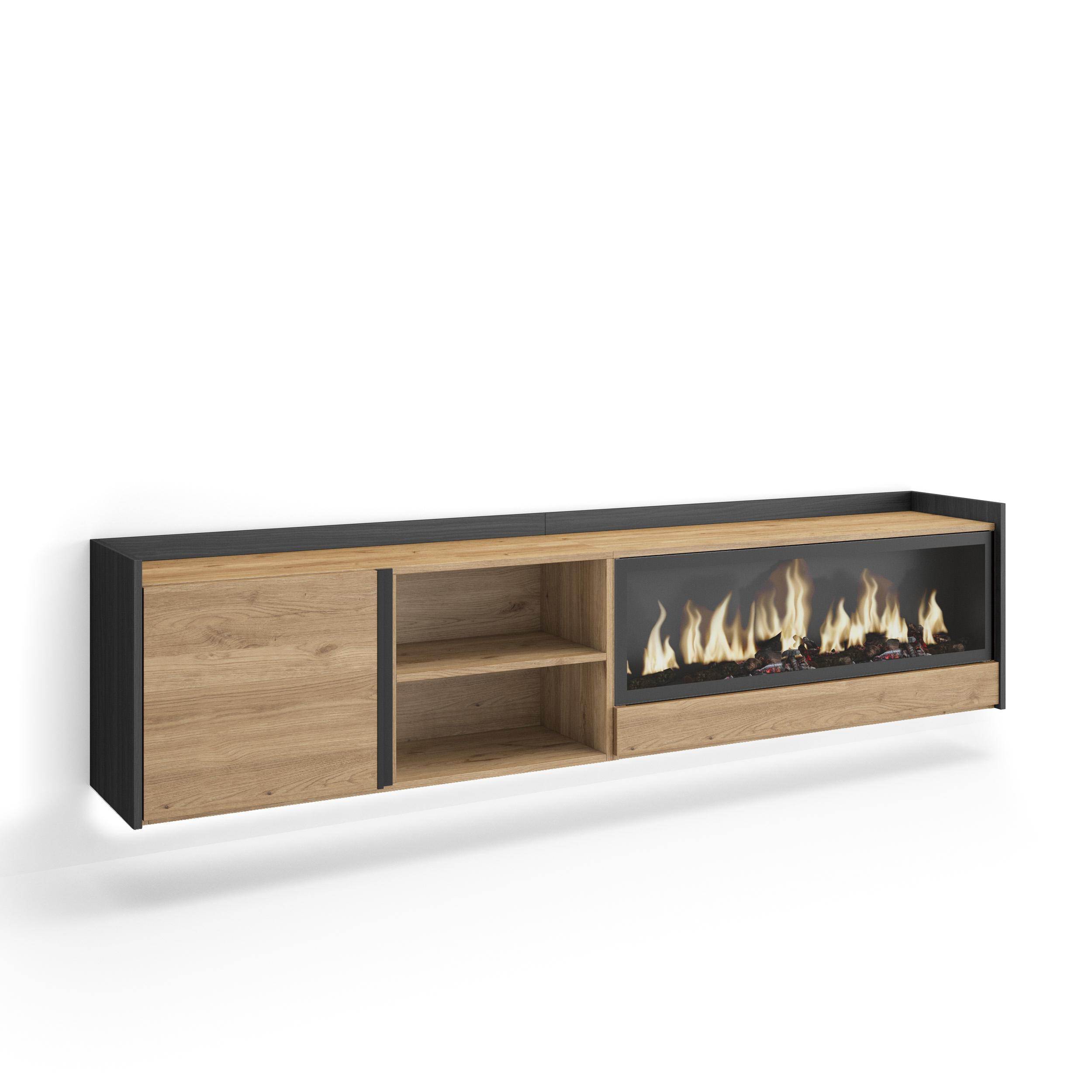 Skraut Home Lowboard, Eiche 212x50x35 cm