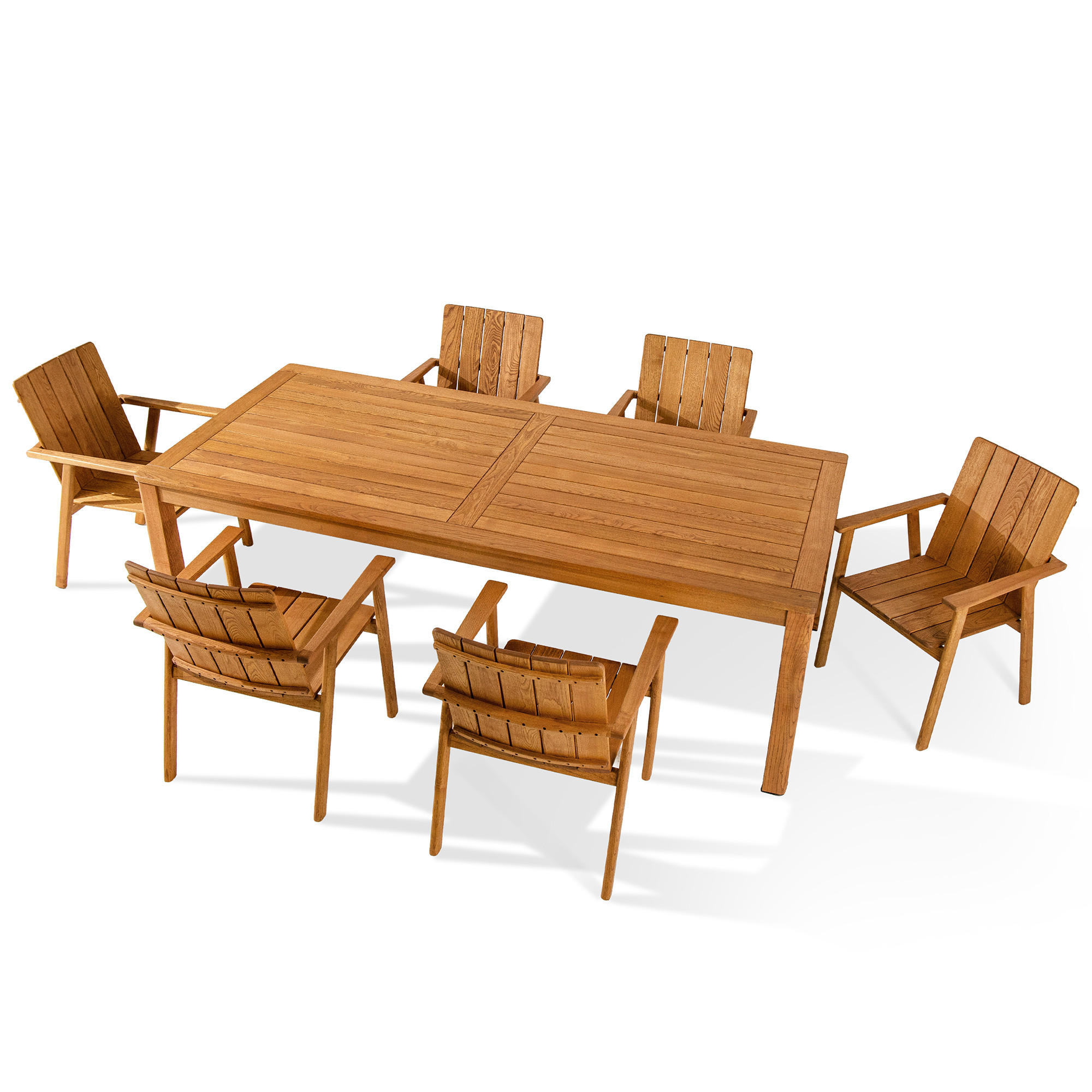 GARTEN ESSGRUPPE ORTUS, Gartenmöbel-Set, 7-er Set - Braun, Holz - KONSIMO®