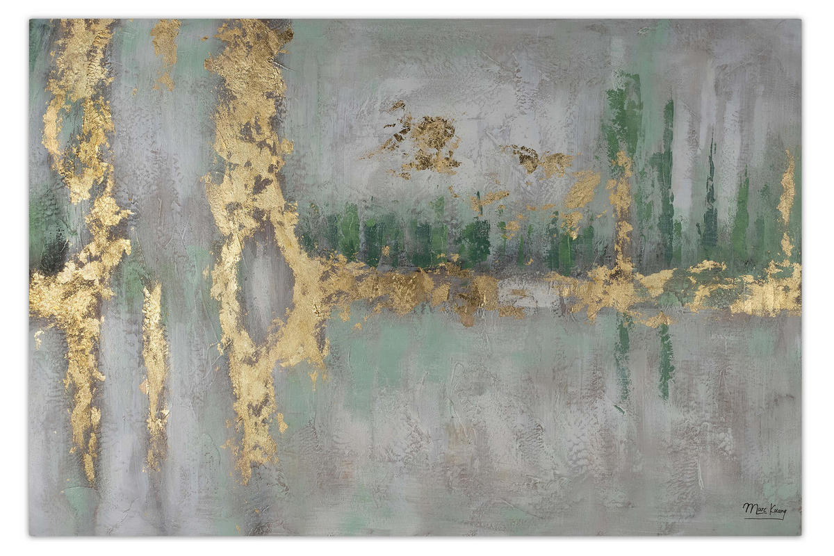 ÖLGEMÄLDE 120/80 cm - Grün, Holz/Textil (120/80cm) - KUNSTLOFT