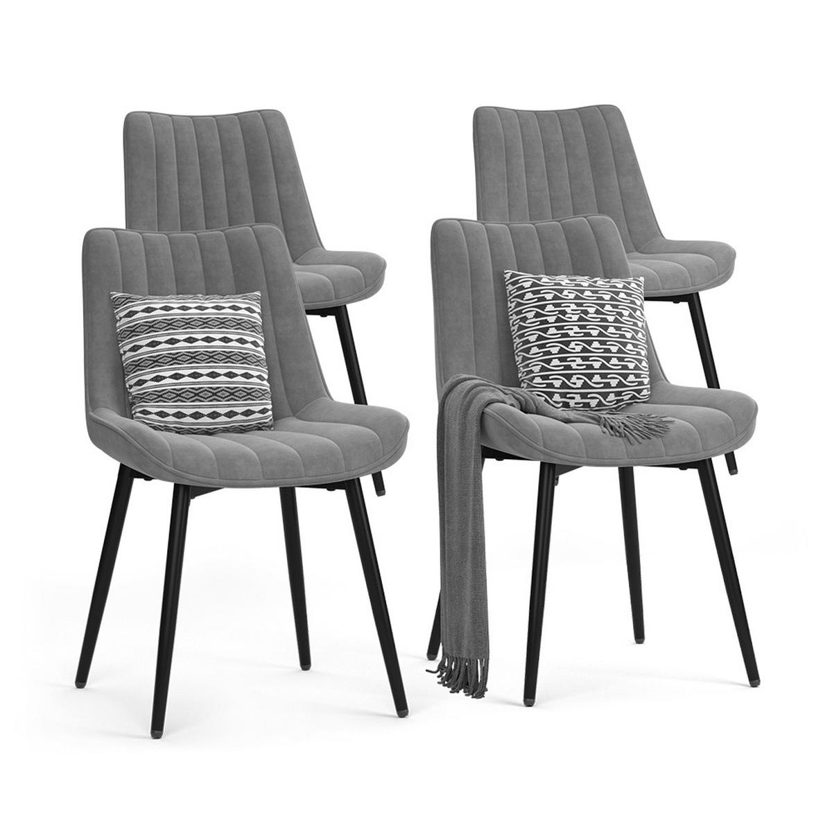 ESSZIMMERSTUHL Ravlo, Grau/Schwarz, 51 x 57 cm 4er Set - Schwarz/Grau, Textil (51/82/57cm) - Vicco