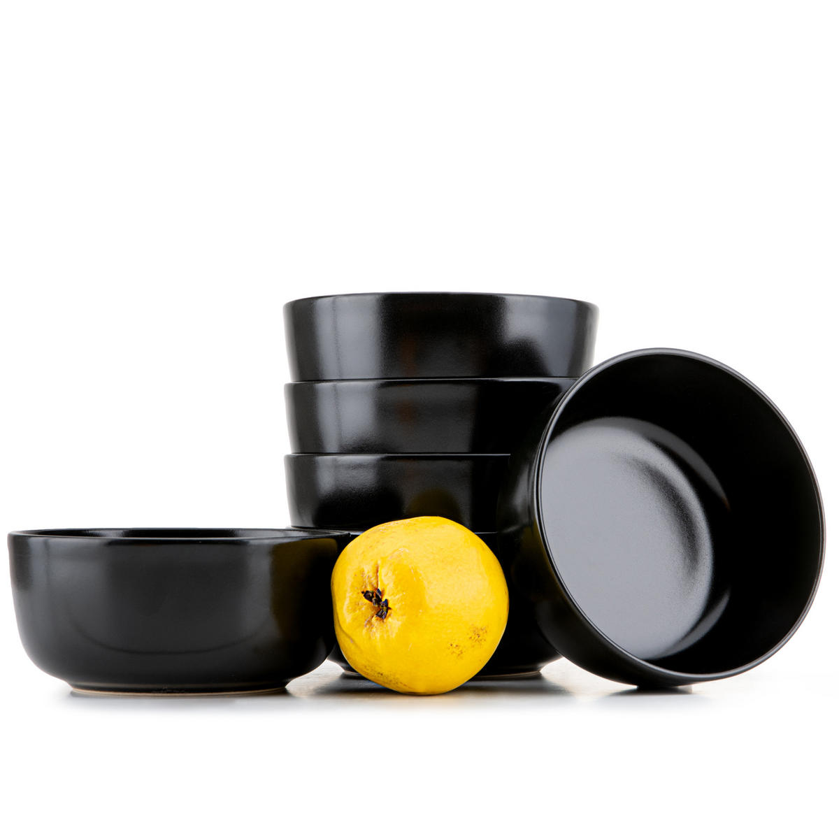 SCHÜSSEL-SET VICTO, 6 Personen 6-tlg, matt schwarz - Schwarz, Keramik - KONSIMO®