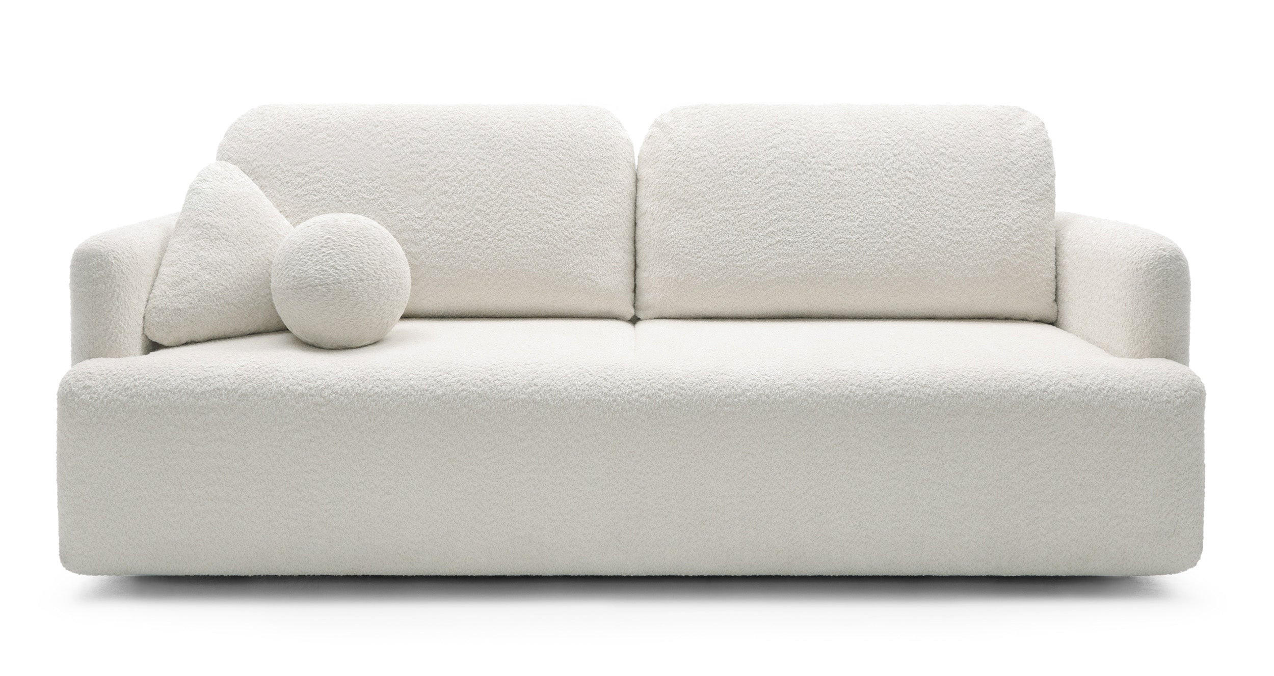 SCHLAFSOFA Lambina Cremeweiß Boucle - Creme/Schwarz, Kunststoff/Textil (227/92/104cm) - Selsey