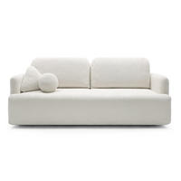 SCHLAFSOFA Lambina Cremeweiß Boucle - Creme/Schwarz, Kunststoff/Textil (227/92/104cm) - Selsey