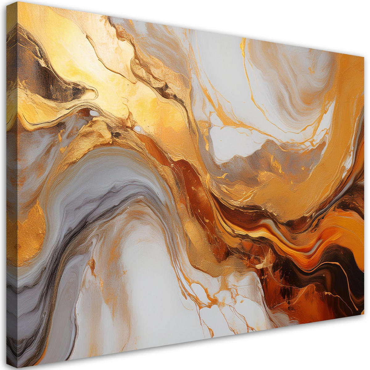 WANDBILD textur gold kupfer abstraktion - Goldfarben, Textil (60/40cm) - Feeby