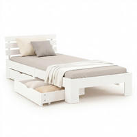 HOLZBETT mit Stauraum 90/200 cm weiß - Weiß, Holz (90/200cm) - Homestyle4u
