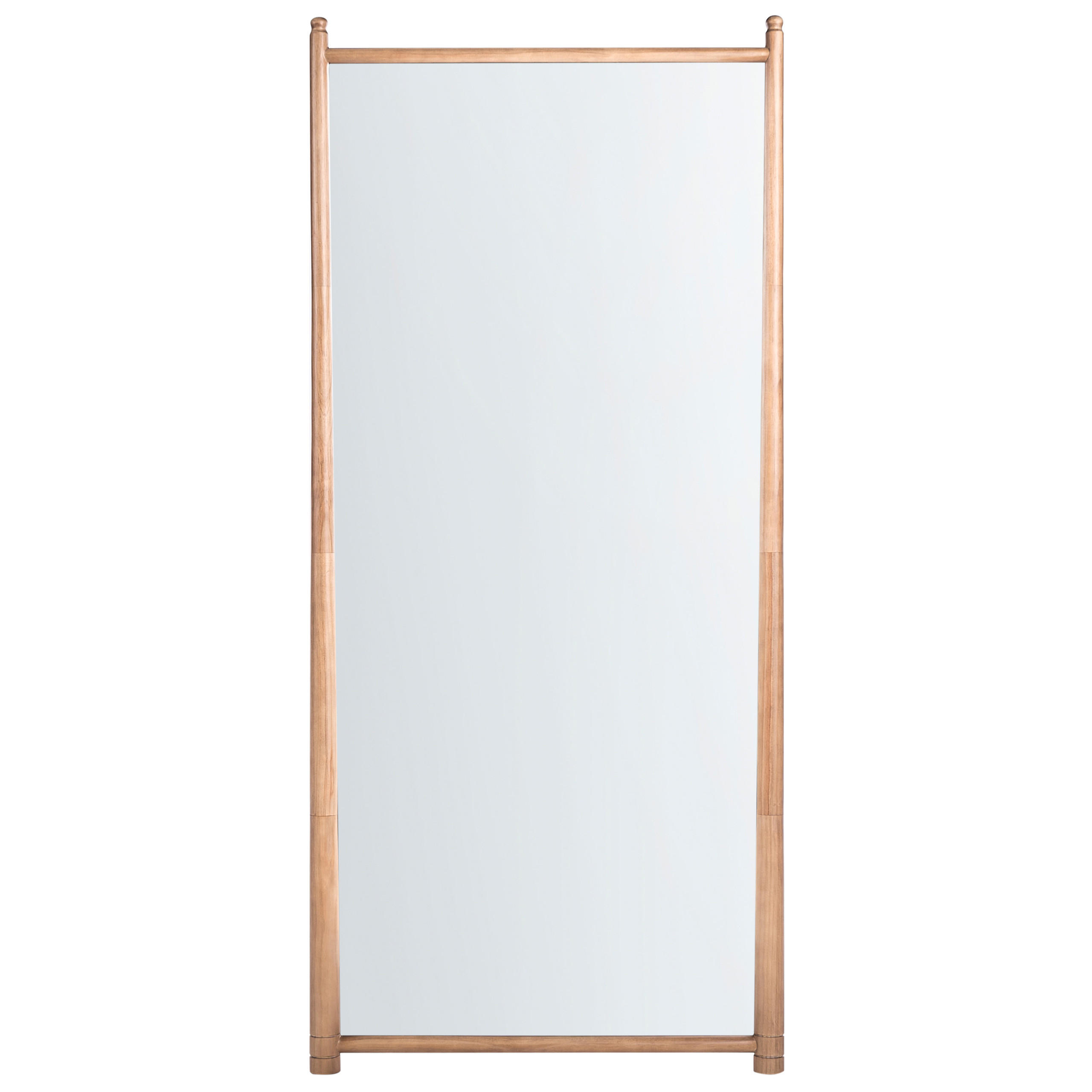 Beliani Wandspiegel Hellbraun, Braun 90x200x8 cm