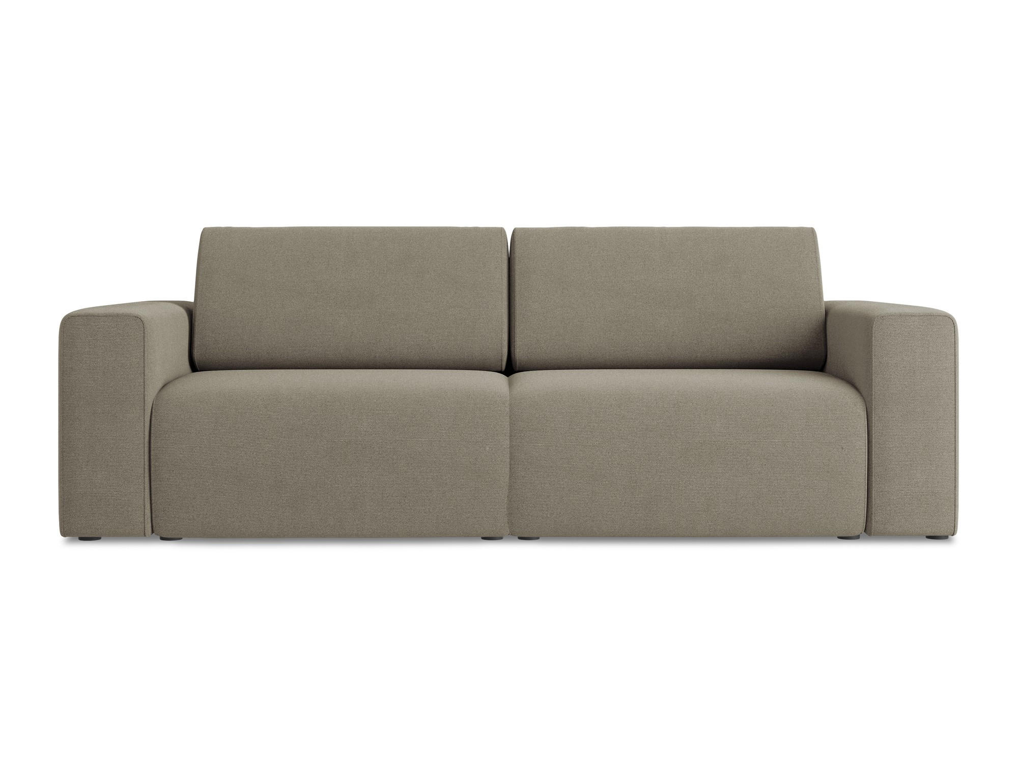 3-SITZER SOFA Strukturstoff Stoff Beige - Beige/Schwarz, Kunststoff/Textil (224/80/103cm) - Makamii