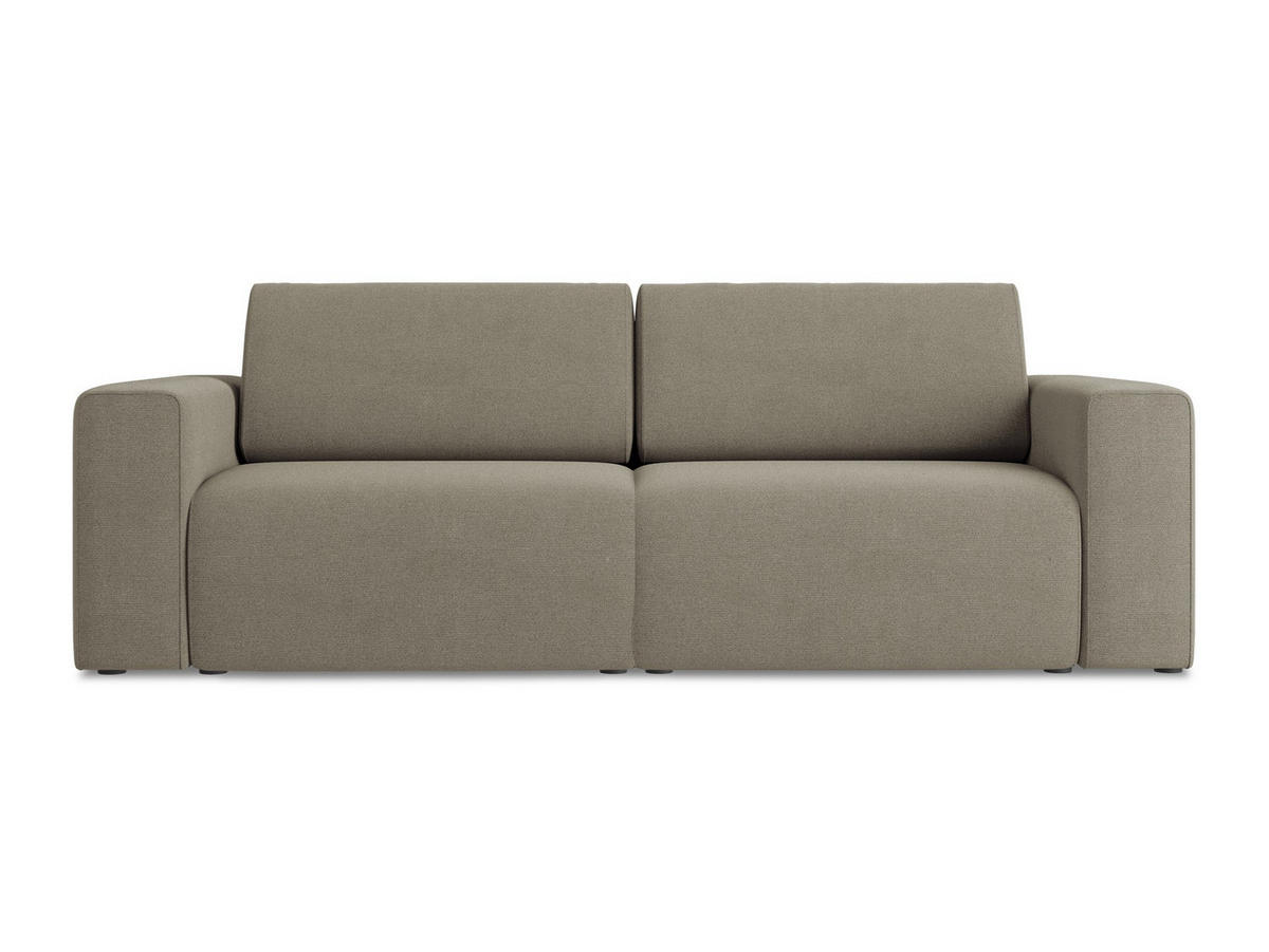 3-SITZER SOFA Strukturstoff Stoff Beige - Beige/Schwarz, Kunststoff/Textil (224/80/103cm) - Makamii