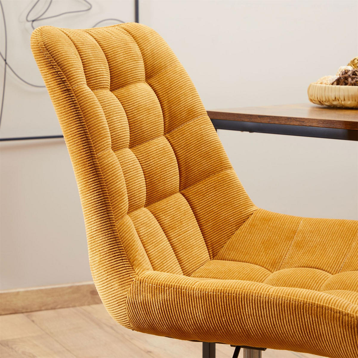 DREHSTUHL VASILO - Gelb, Textil (54/80/61cm) - IDIMEX