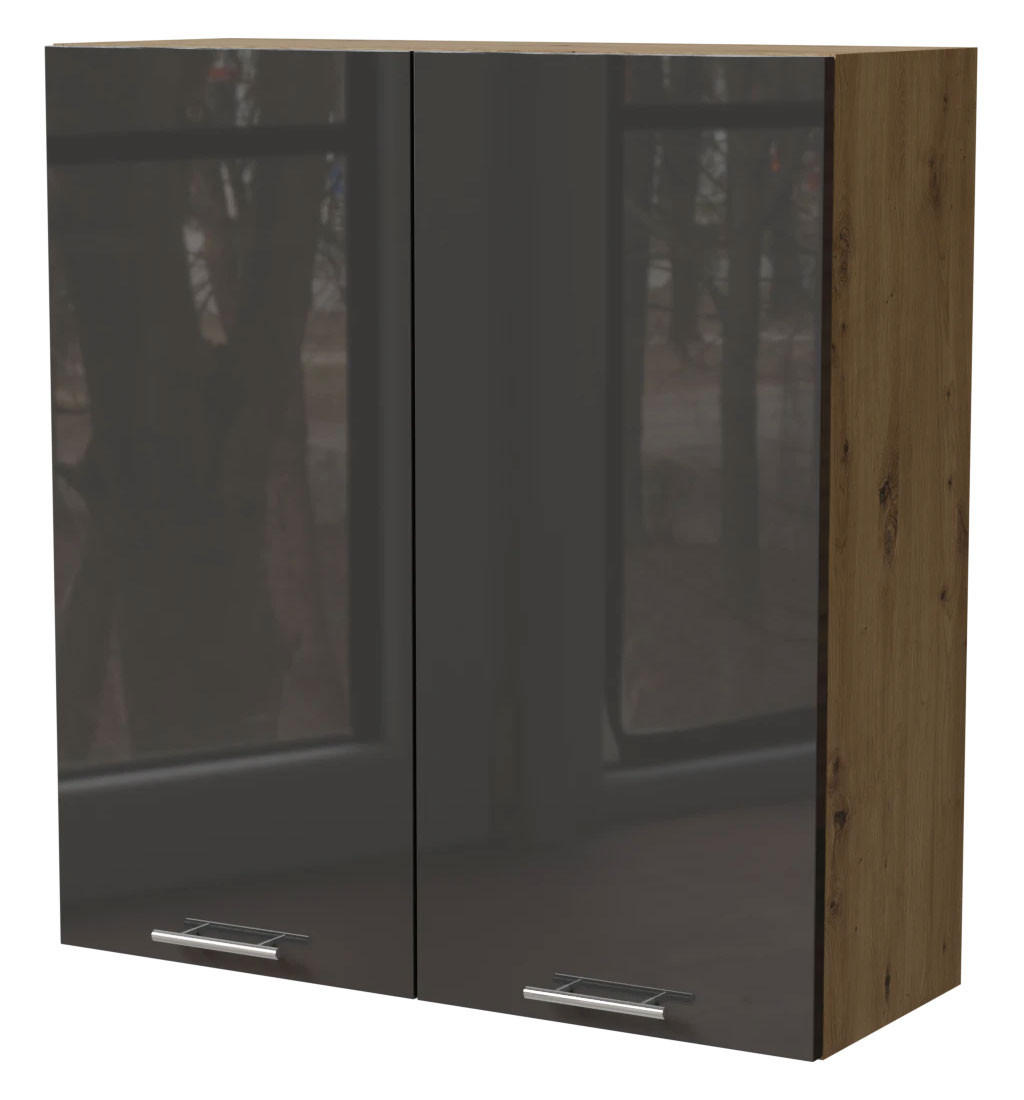 Feldmann-Wohnen Hängeschrank Graphit, Eiche Artisan 90x96x32.5 cm