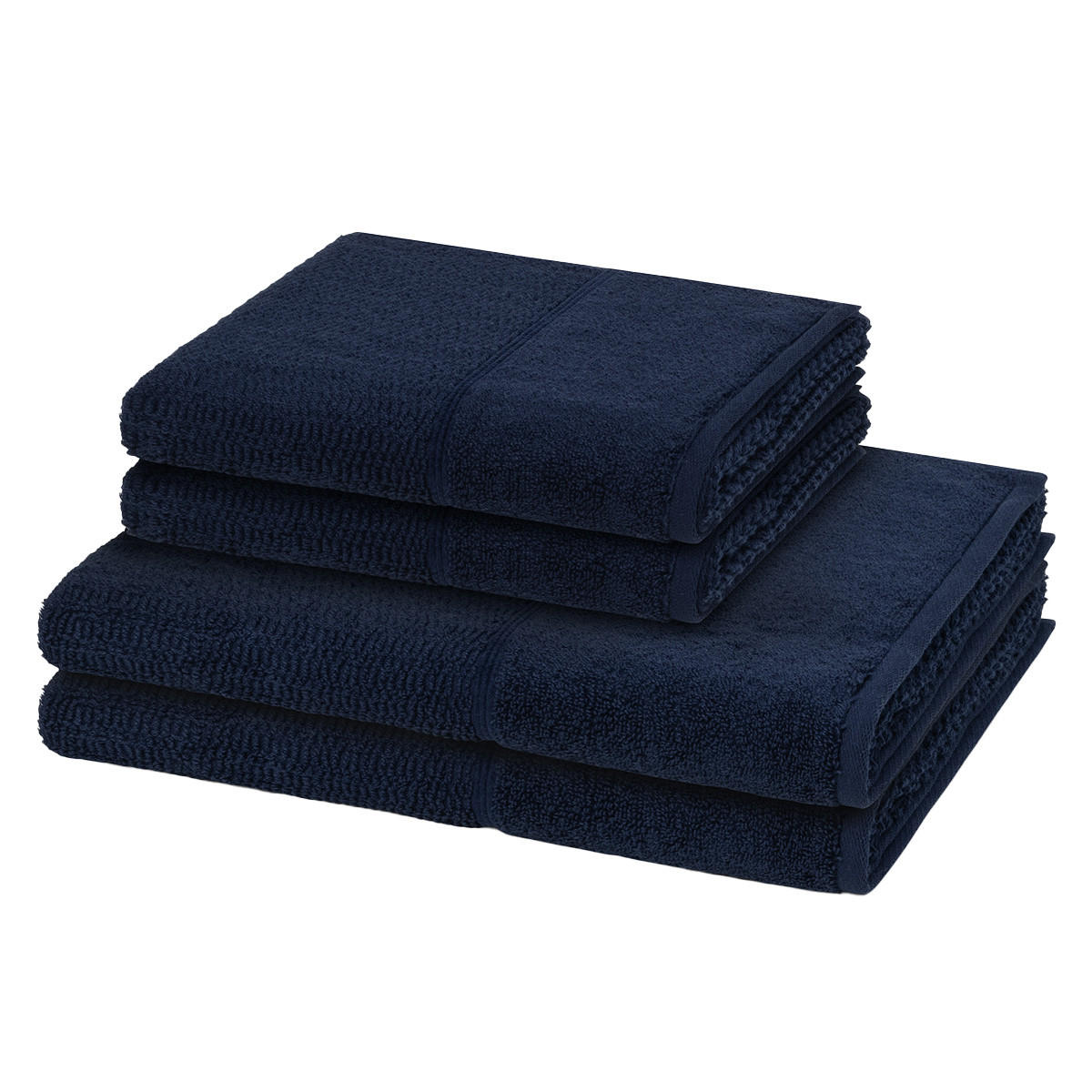 FROTTIERSET Pearl 4-teilig - Dunkelblau, Textil (50/100cm) - MÖVE