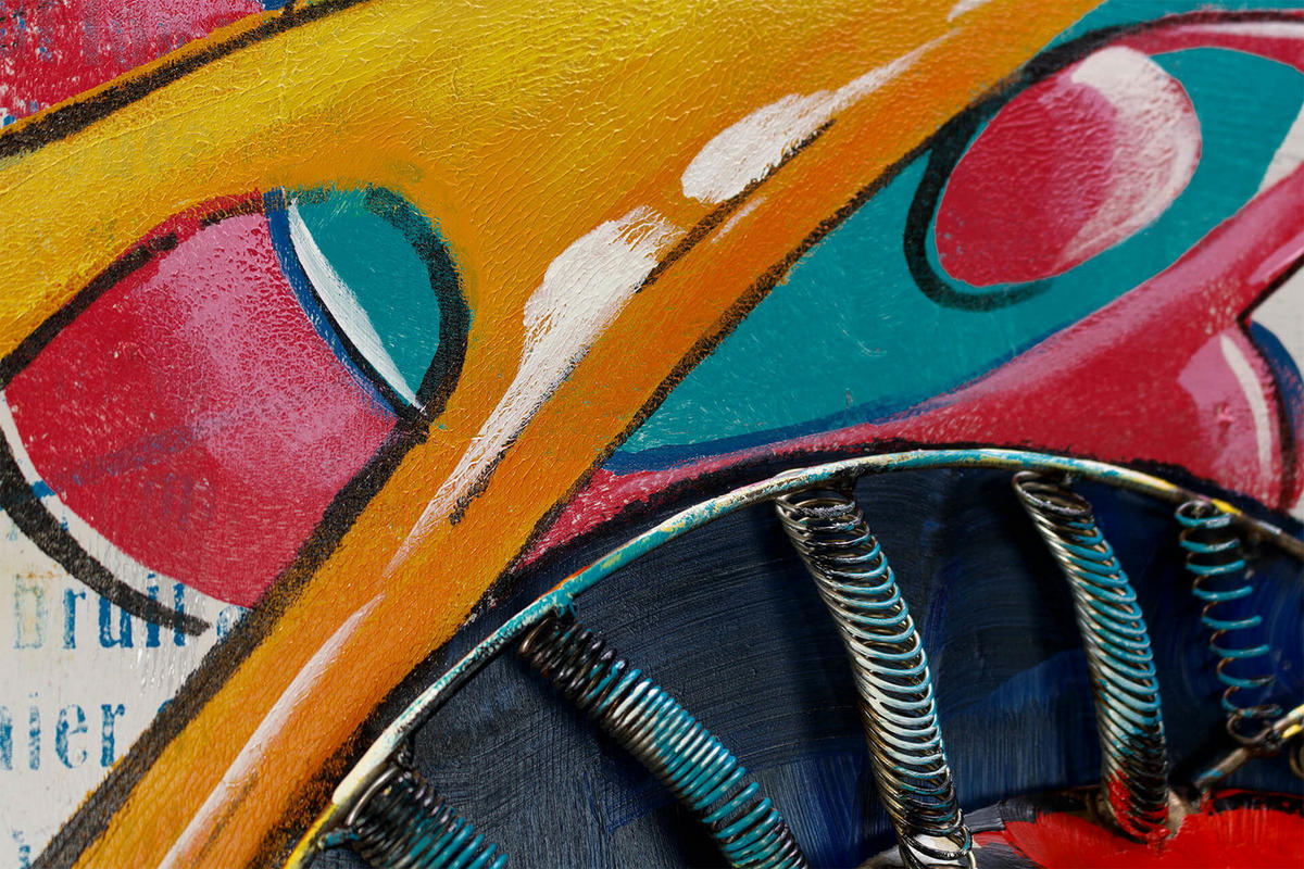METALLBILD Bunt 60/90 cm - Multicolor, Metall (5/90cm) - KUNSTLOFT