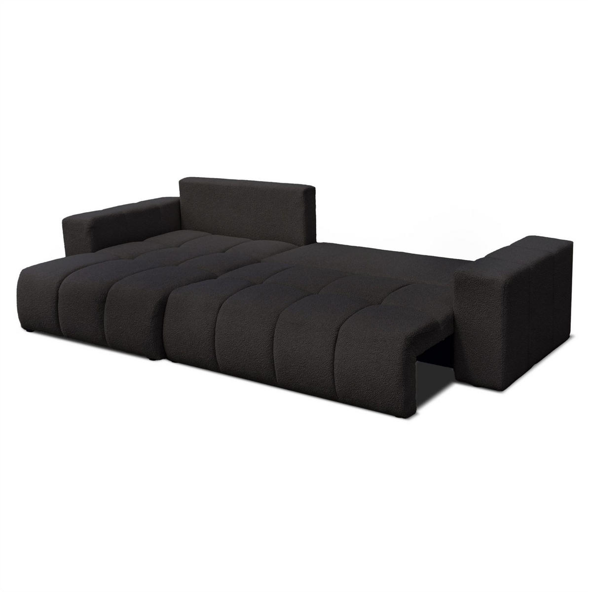 ECKSOFA Anabel Max Mit Schlaffunktion - Schwarz, Holzwerkstoff/Textil (278/145cm) - Fun Möbel