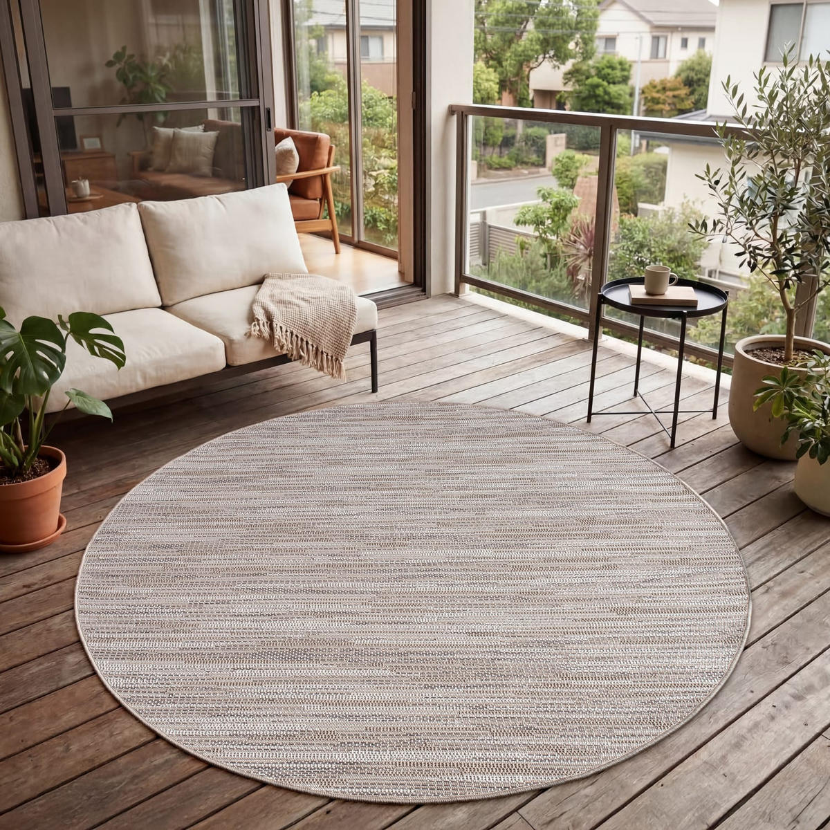 OUTDOORTEPPICH 120/120 cm Vermont 193 - Beige, Kunststoff (120/120cm) - Paco Home