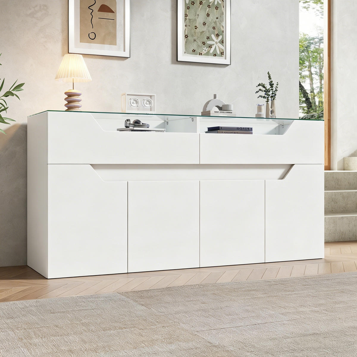 SIDEBOARD Weiß 140/40/70 cm - Weiß, Holzwerkstoff (140/70/40cm) - PANGIVO