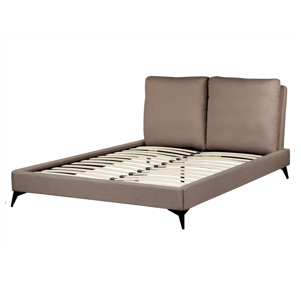 POLSTERBETT mit Lattenrost 140x200 cm Braun Melle - Braun, Textil (140/200cm) - Beliani