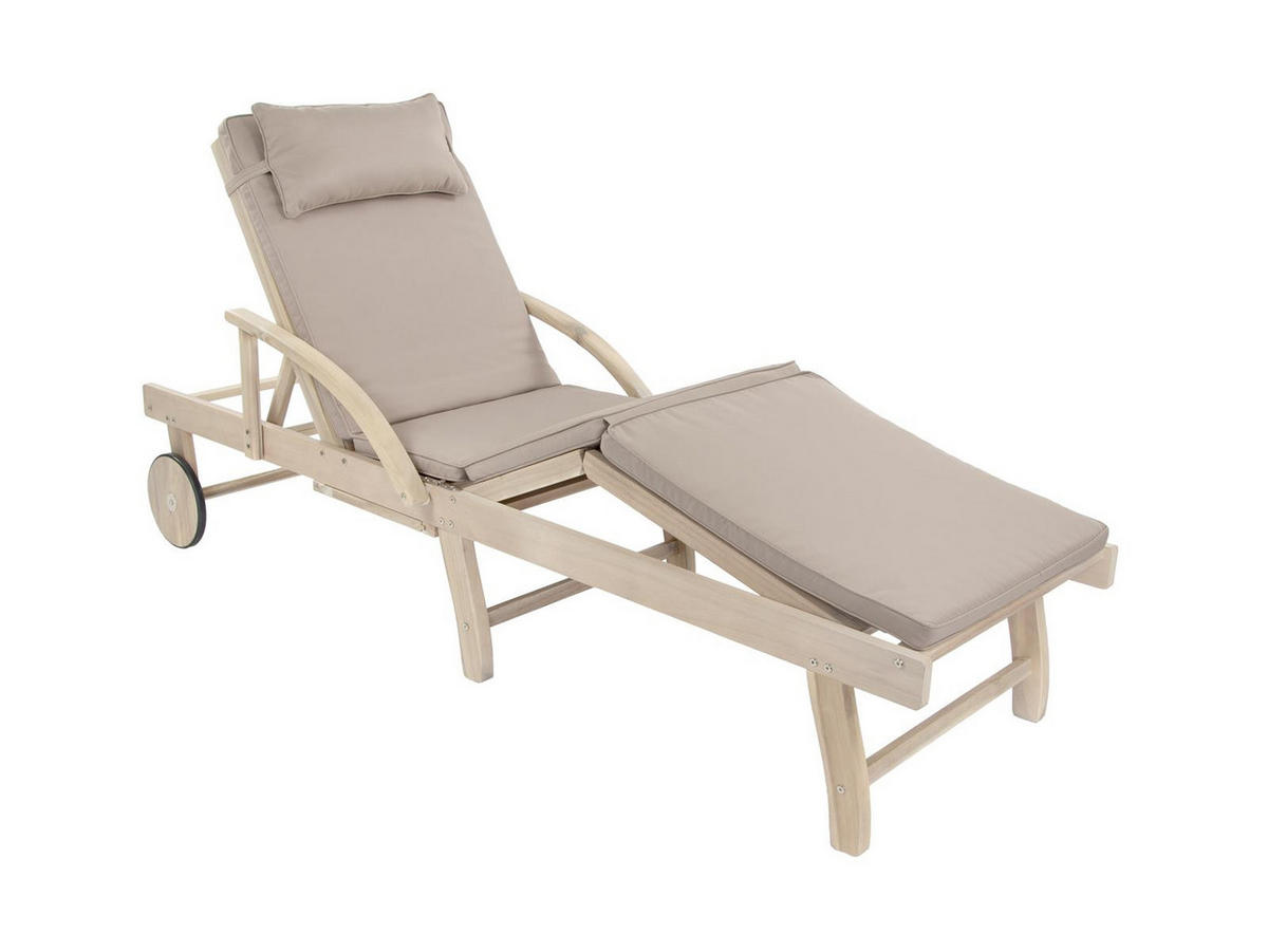 GARTENLIEGE St. Tropez Akazienholz FSC 100 - Braun, Holz (69/33/195.5cm) - bellavista - Home & Garden