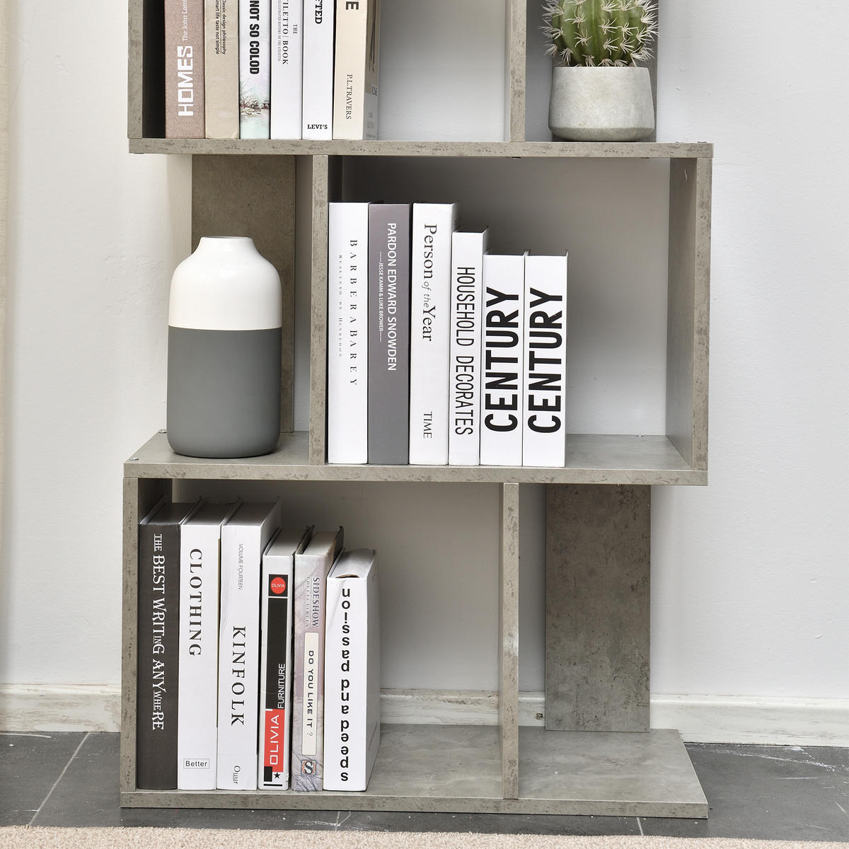 BÜCHERREGAL Grau 24/60/169 cm - Grau, Holzwerkstoff (24/169/60cm) - Mobili Rebecca