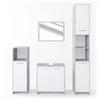 BADMÖBEL-SET Kiko Beton 4 Teile - Weiß/Grau, Holzwerkstoff (58/60/33cm) - Vicco