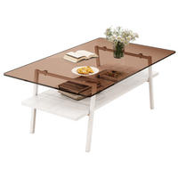 COUCHTISCH Glasplatte mit Metallgestell - Weiß, Glas (58/98/42.5cm) - Kaket
