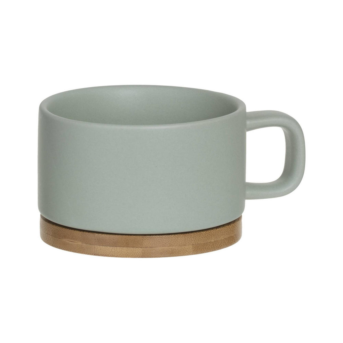 TEEKANNE mit einem Becher Nature Pfefferminzgrün 13,5/10/15 cm - Grün, Keramik (10/13.5cm) - Secret de Gourmet