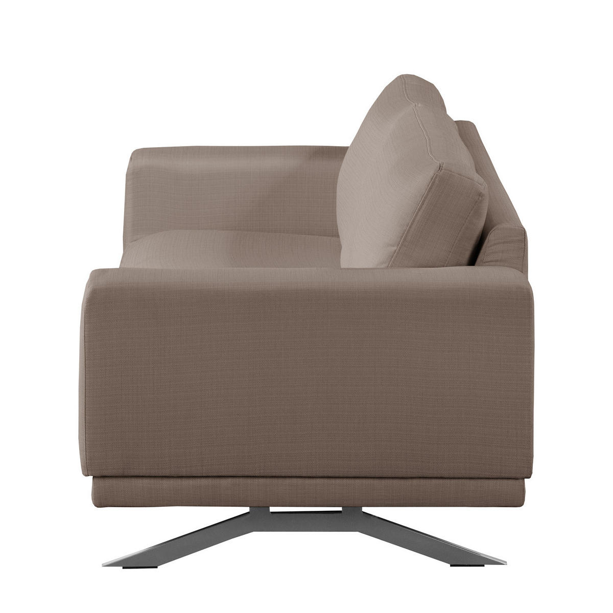 3-SITZER SOFA - Strukturstoff - Grau, Textil (236/81/89cm) - home24