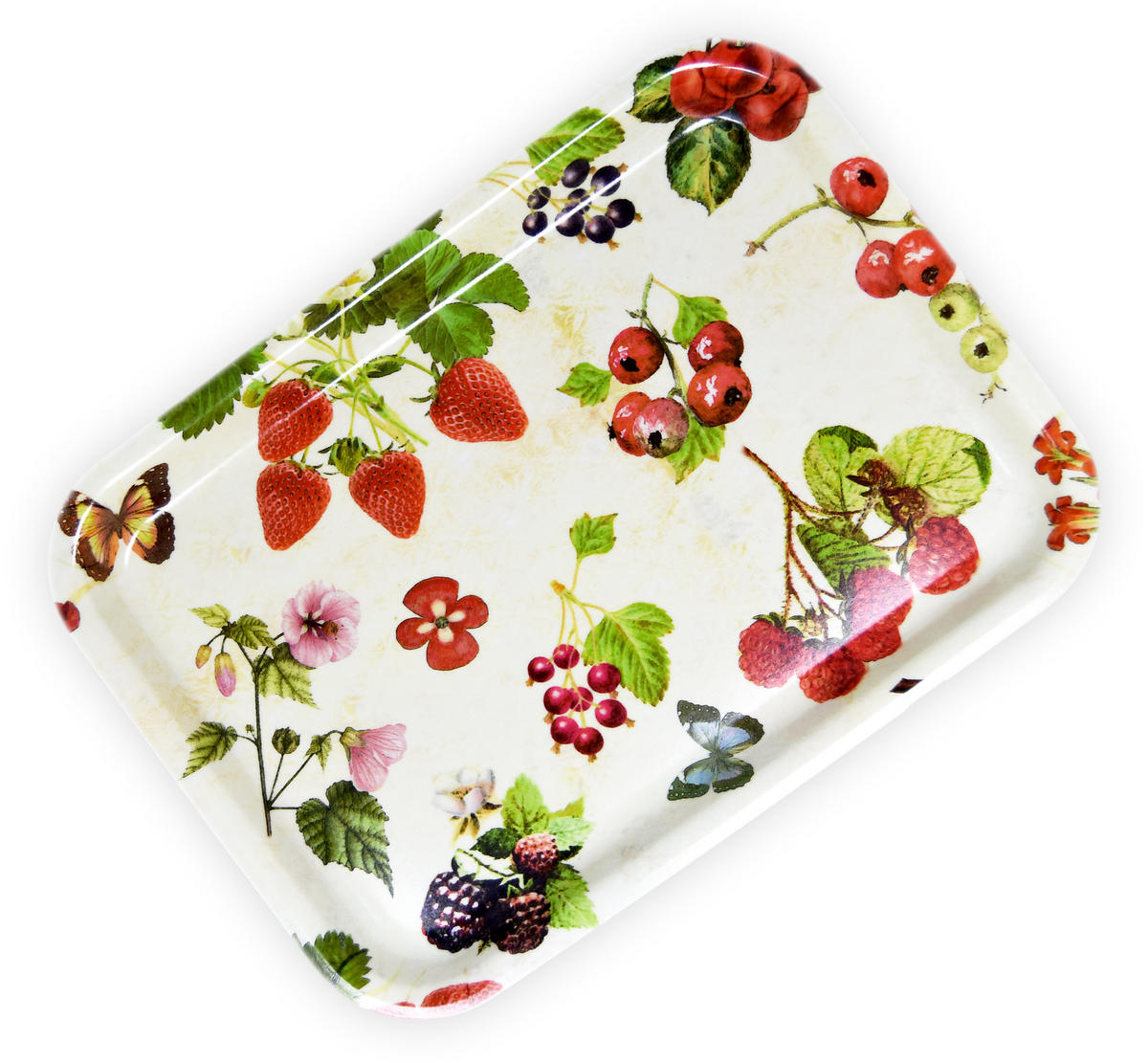 TABLETT Waldbeeren, rechteckige Melamin Serviertablett 31x23 cm - Beere, Kunststoff (23/2/31cm) - Lashuma