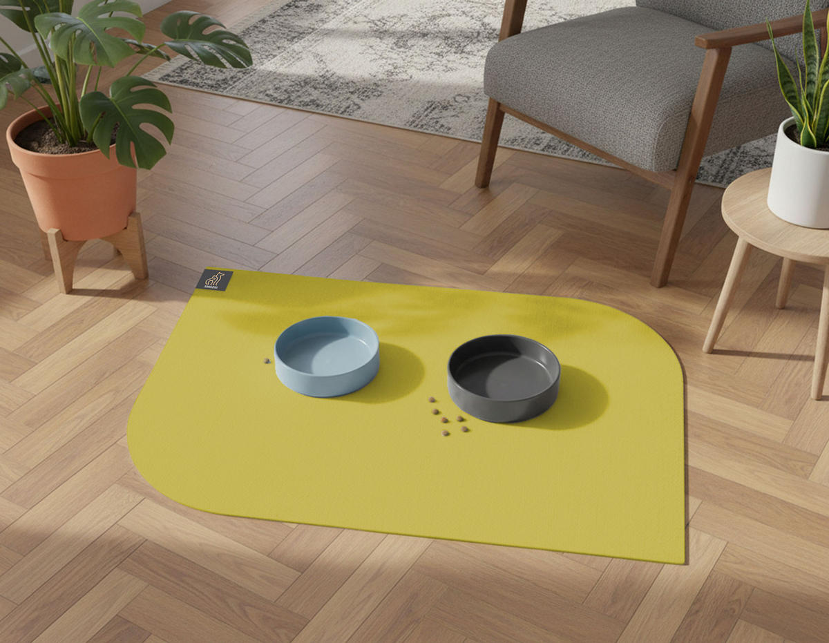 NAPFUNTERLAGE, Öko-Tex, Blattform Mangogelb 60 x 90 cm - Hellgelb, Textil (90/60cm) - SANOZOO