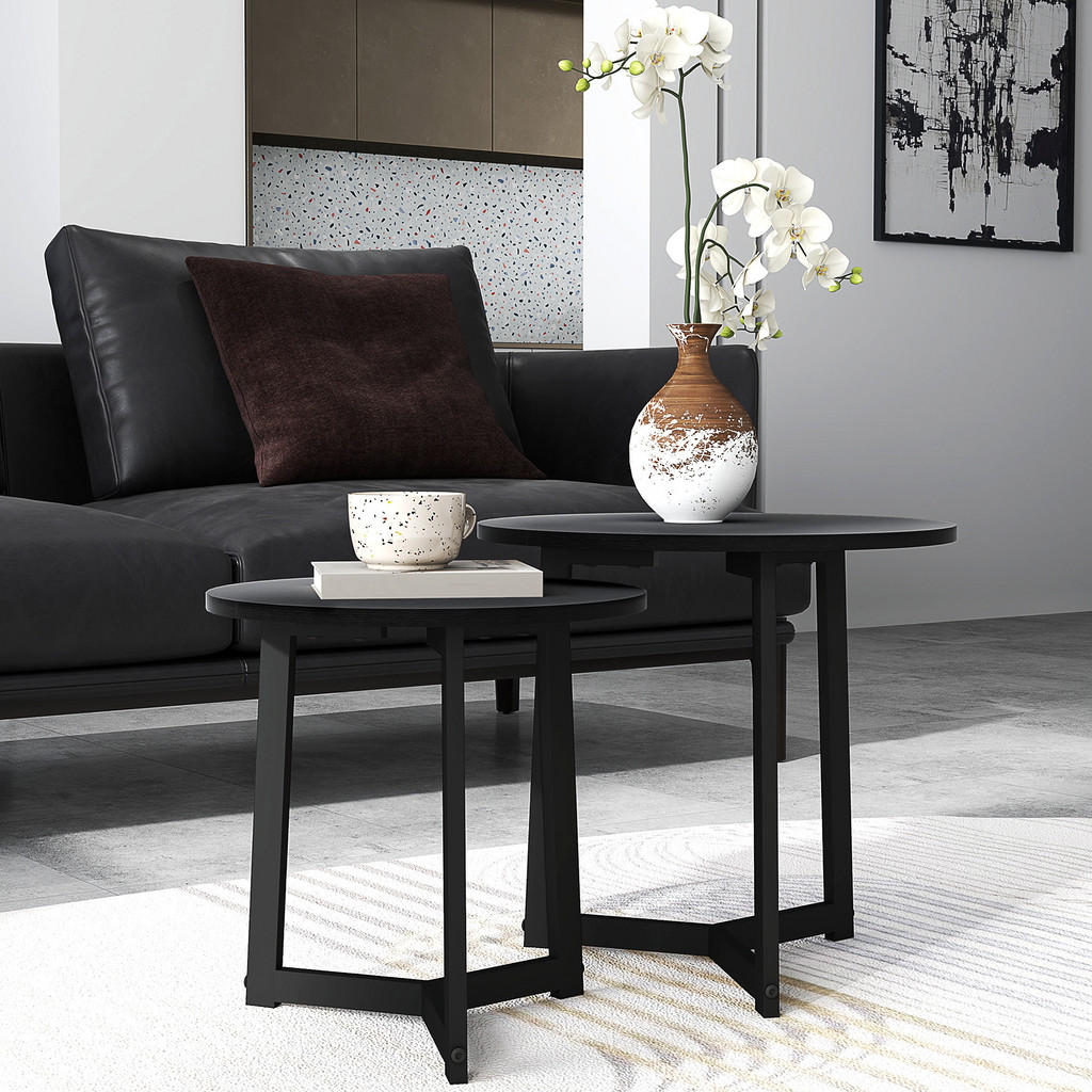 Thumbnail - Homcom Couchtisch,, Schwarz, Metall, 48x45x48 cm, Wohnzimmer, Wohnzimmertische, Couchtische