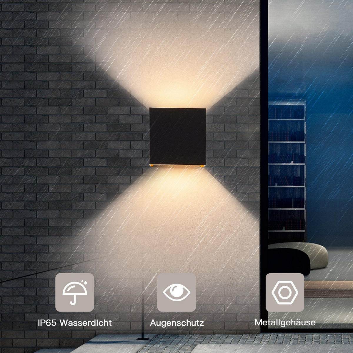 LED WANDLEUCHTE Inspiration 1er-Set - Schwarz, Metall (10/10/10cm) - Nettlife