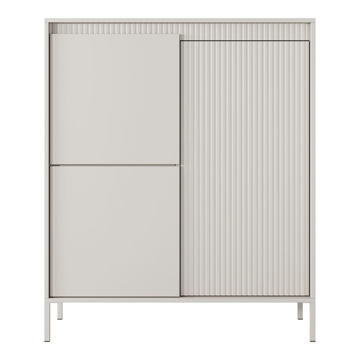 HIGHBOARD SELBU KOM1 Beige - Beige, Glas/Holzwerkstoff (104/124/40cm) - Komodee