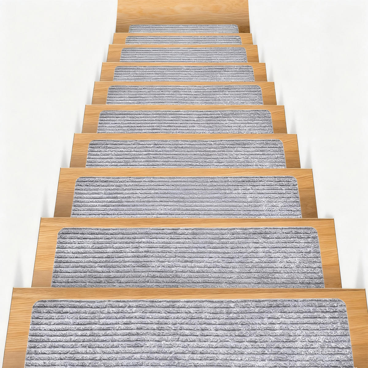 16XSTUFENMATTEN - Grau, Kunststoff/Textil (20/65/0.75cm) - Relaxdays