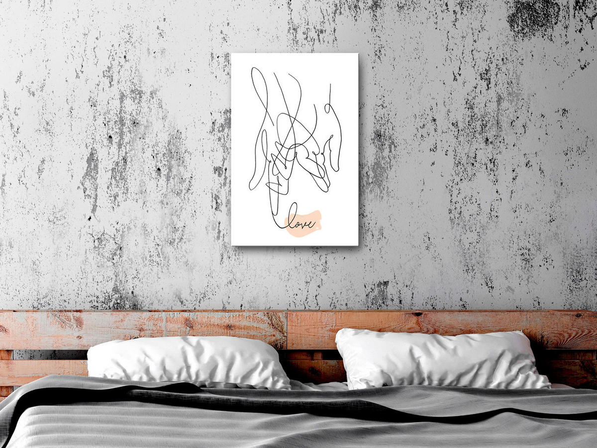 KUNSTDRUCK Weiß 80/120 cm - Schwarz/Weiß, Textil (80/120cm) - KUNSTLOFT