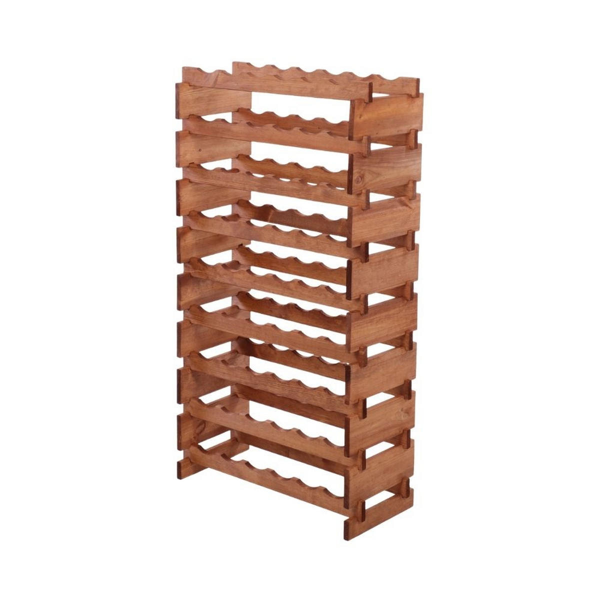 WEINREGAL VINOTECA FLEX PRO HxBxT 121x65x28cm 54 Flaschen auf 9 Ebenen Braun geölt - Braun, Holz (65/121/28cm) - PROREGAL