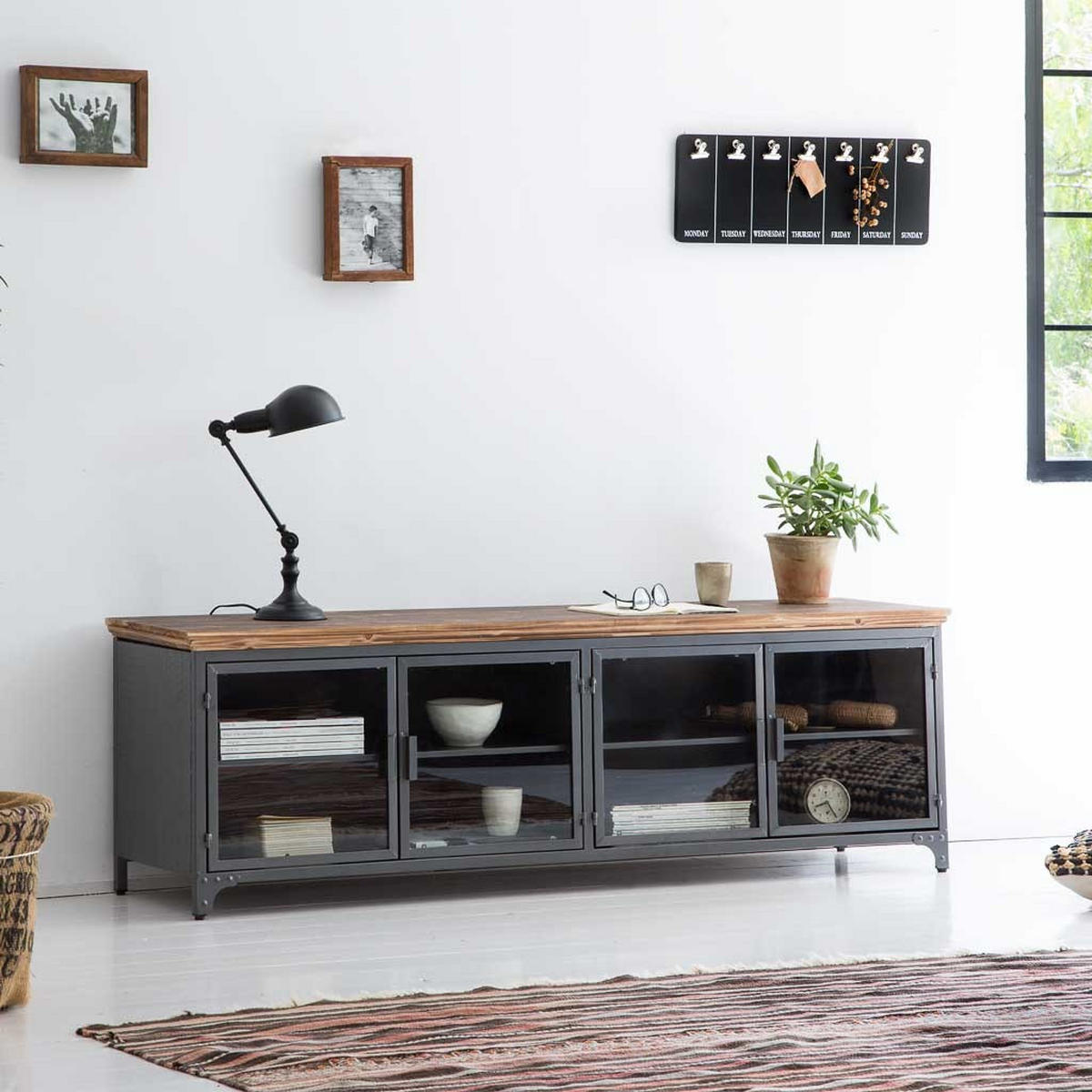 SIDEBOARD 161x41x51 cm - Schwarz, Metall (161/50/41cm) - Wanderlust
