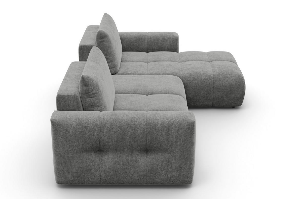 ECKSOFA VERONA 4-Sitzer RECHTS, Grau - Schwarz/Grau, Holz/Textil (282/173cm) - Courtois Laville