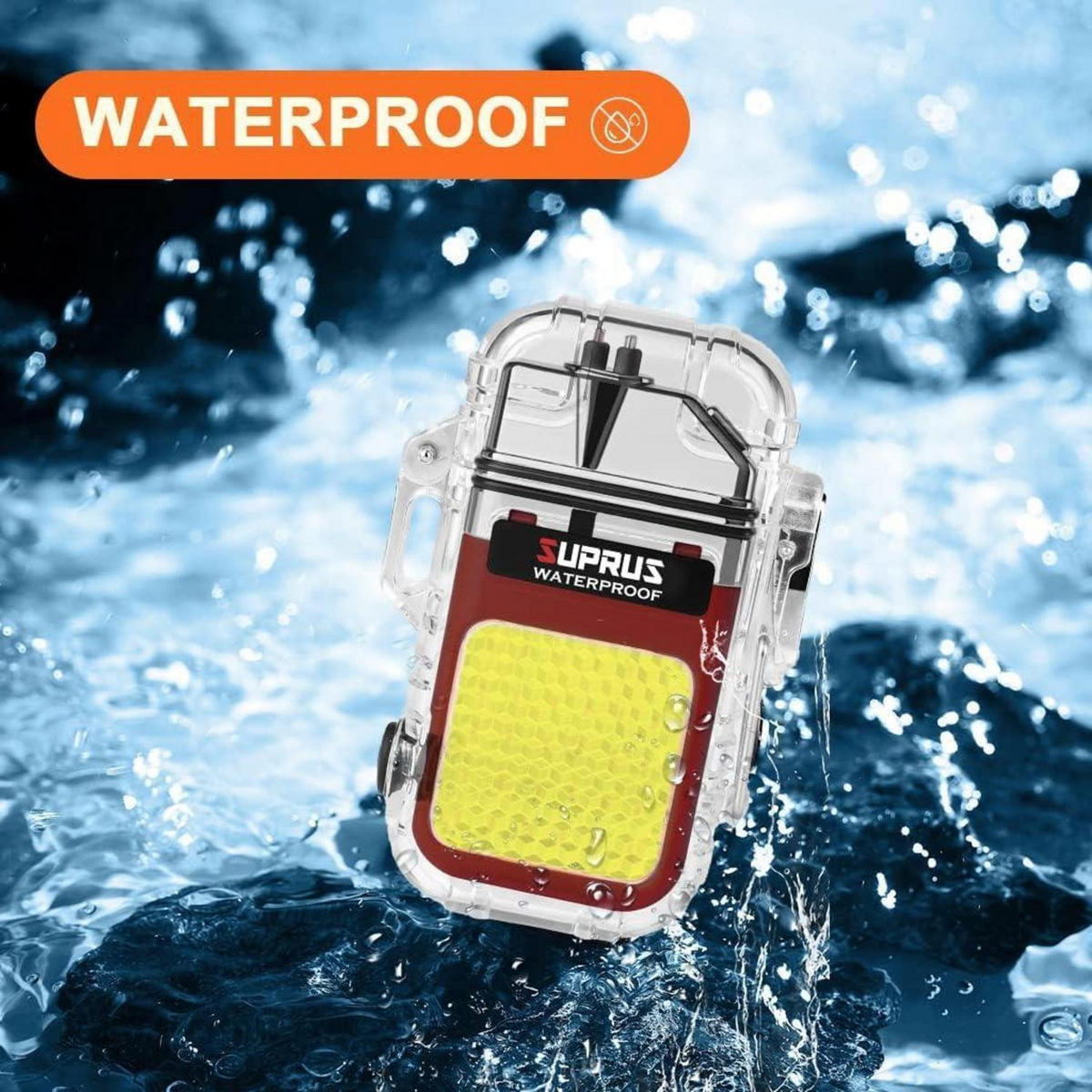 FEUERZEUG mit Taschenlampe und Pfeife Rot - Multicolor, Metall (3/1.5/7cm)