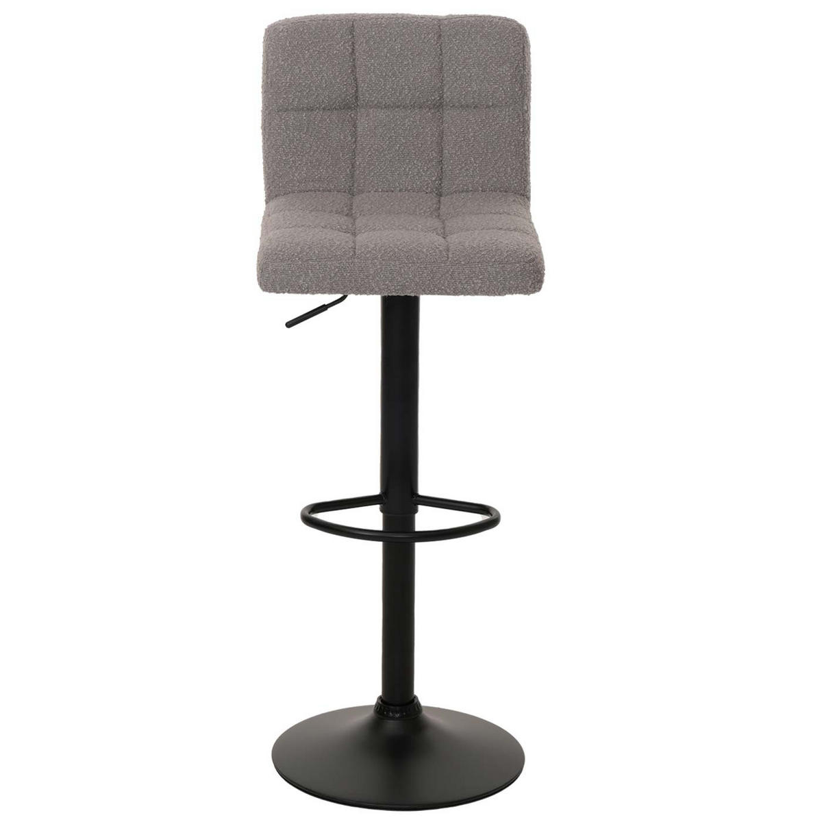 BARHOCKER 2er-Set gepolstert mit Lehne Sitzhöhe 63-83cm höhenverstellbar drehbar Stoff Boucle Grau - Hellgrau, Textil/Metall (38/107/41cm) - PROREGAL