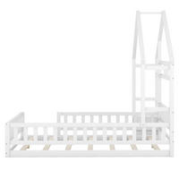 BETT mit USB in Hausform Weiß 140x200 cm Holz - Weiß, Holz (140/200cm) - SONNENH