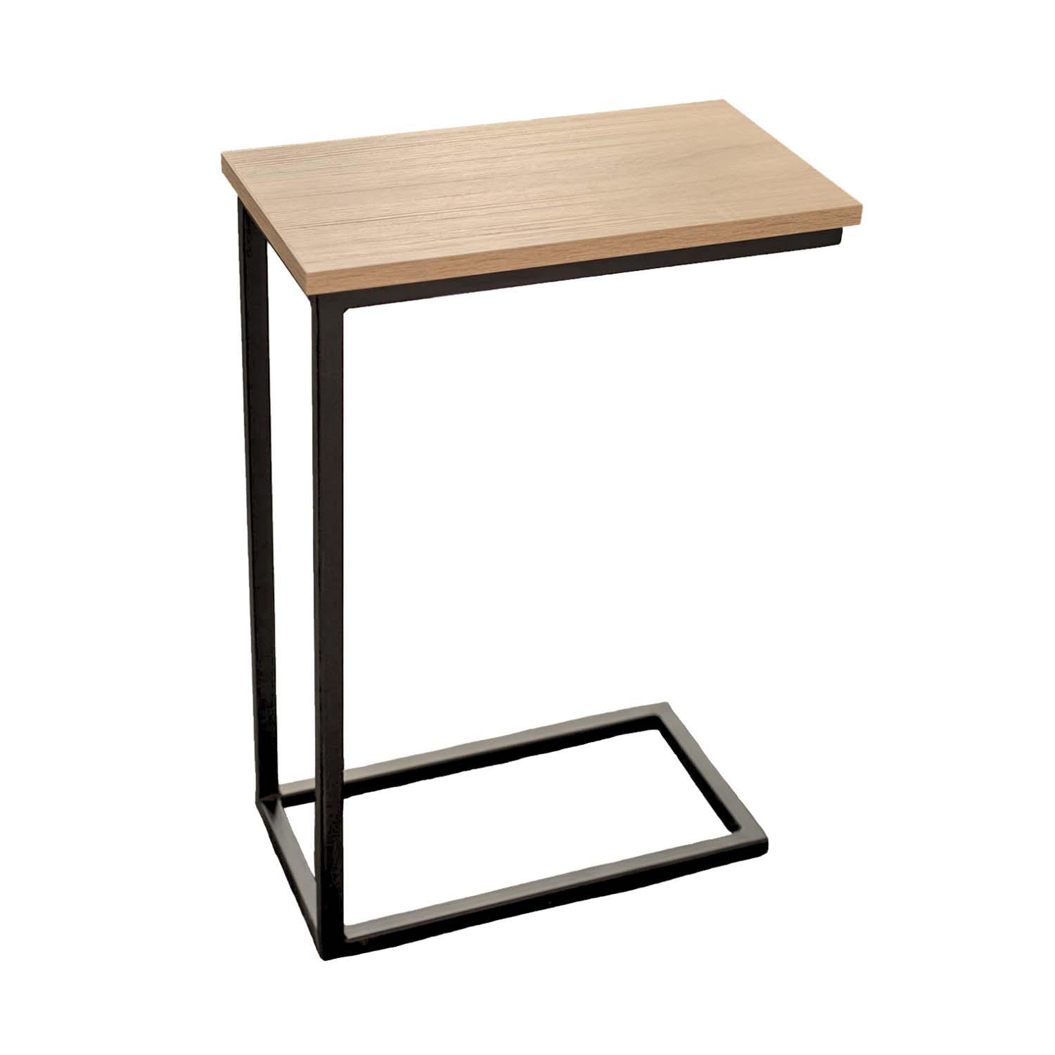 BEISTELLTISCH - Sonoma Eiche / Metall - 64 x 25 x 67cm - Schwarz/Naturfarben, Holzwerkstoff/Metall (64/25/67cm) - holz4home