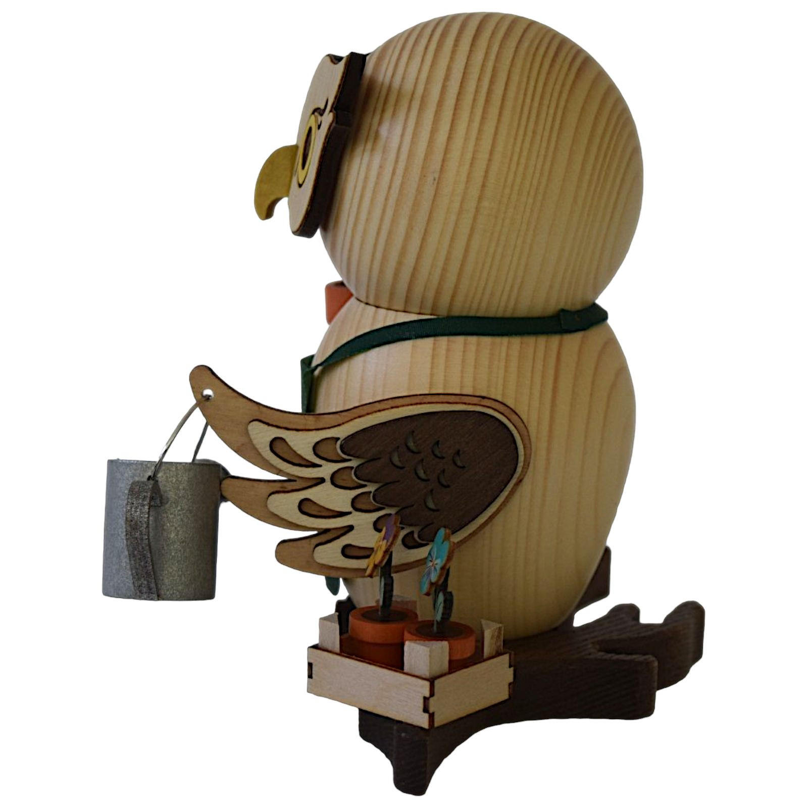 RAUCHFIGUR Eule Gärtner 15 cm - Multicolor, Holz (10/15/10cm)