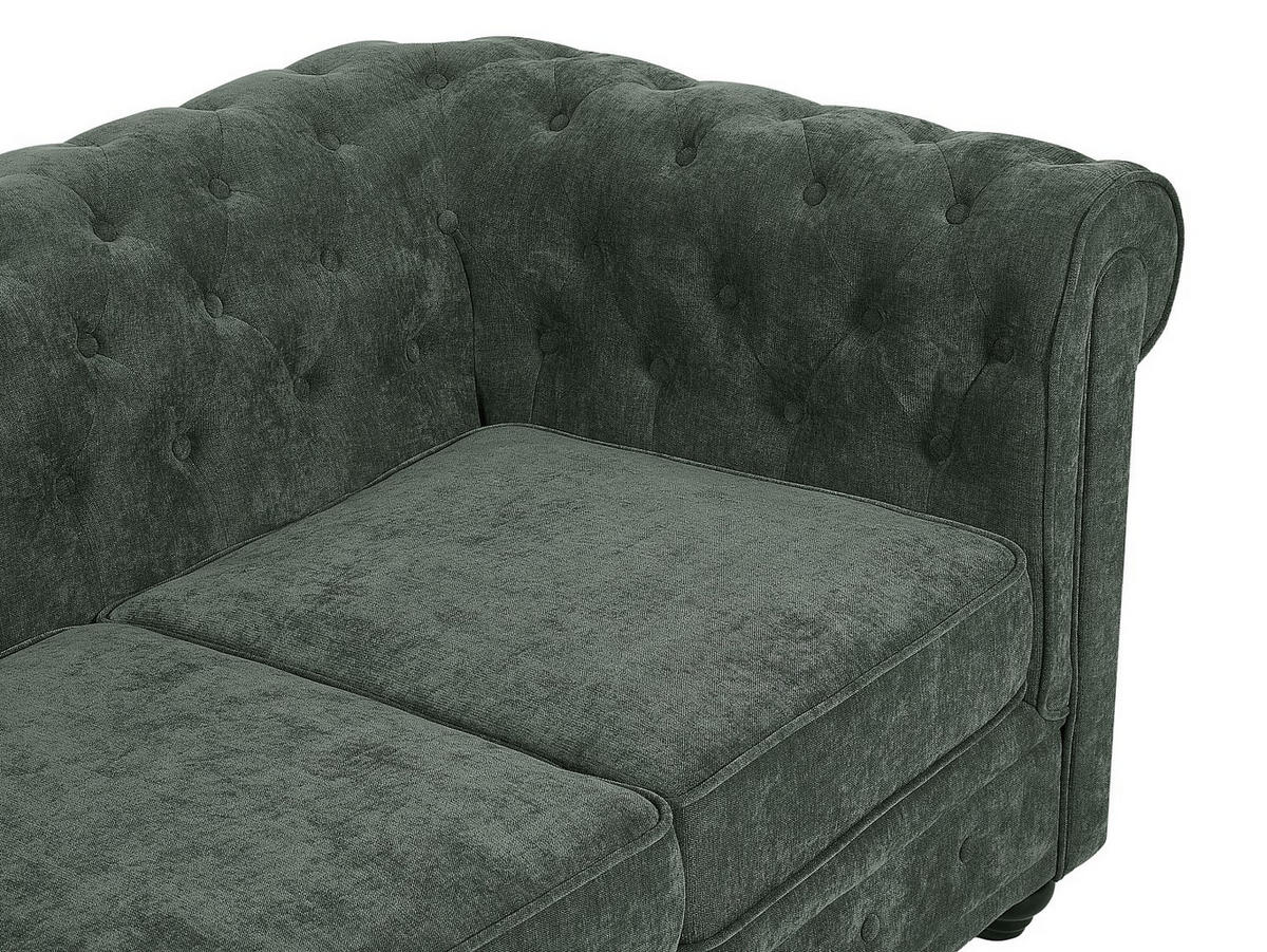 2-SITZER-SOFA - Stoff - Grün - CHESTERFIELD - Grün, Textil (168/72/88cm) - Vente-Unique